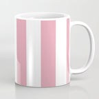 Rich Velvet Pink Rose and White Cabana Stripes Coffee Mug Gallery Image 1
