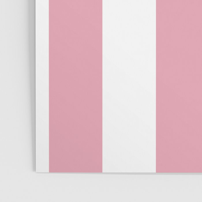 Rich Velvet Pink Rose and White Cabana Stripes Poster Gallery Image 3