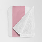 Rich Velvet Pink Rose and White Cabana Stripes Throw Blanket Gallery Image 3