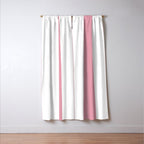 Rich Velvet Pink Rose and White Cabana Stripes Window Curtain Gallery Image 3