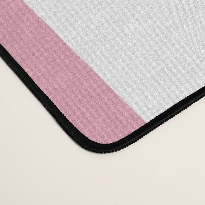Rich Velvet Pink Rose and White Cabana Stripes Desk Mat Gallery Image 4