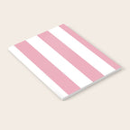 Rich Velvet Pink Rose and White Cabana Stripes Notebook Gallery Image 2
