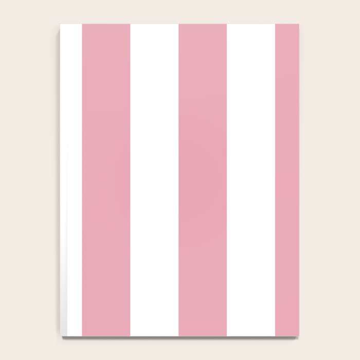 Rich Velvet Pink Rose and White Cabana Stripes Notebook Gallery Image 4