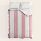 Rich Velvet Pink Rose and White Cabana Stripes Duvet Cover Gallery Image 6