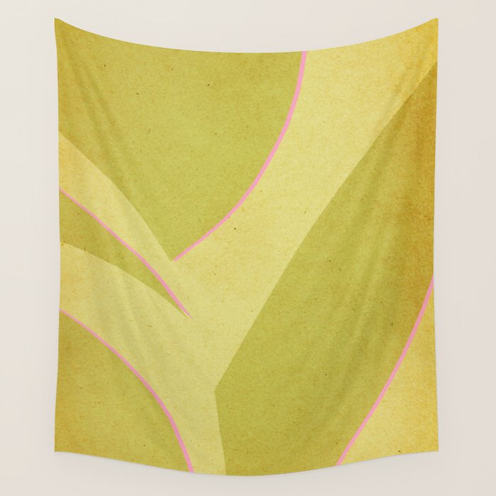 Abstract green and pink shapes Wall Tapestry Gallery Image 4