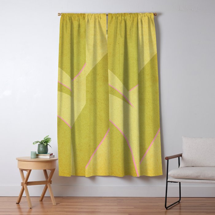 Abstract green and pink shapes Window Curtain Gallery Image 1