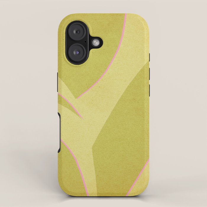 Abstract green and pink shapes iPhone Case Gallery Image 1