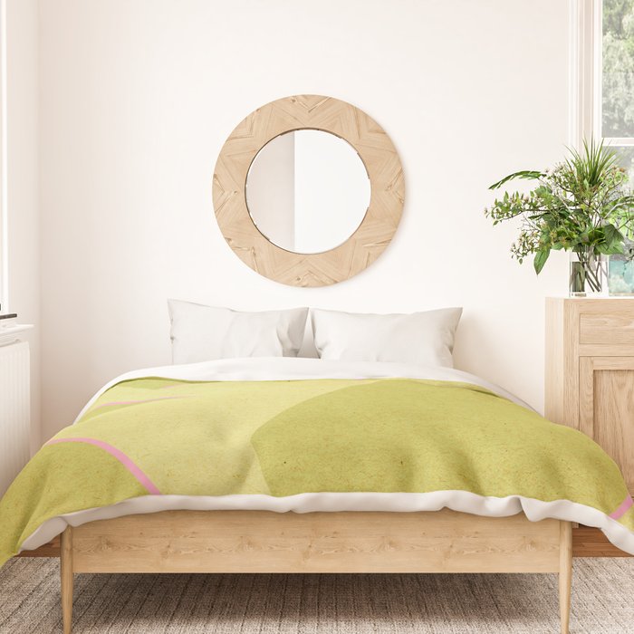 Abstract green and pink shapes Duvet Cover Gallery Image 3