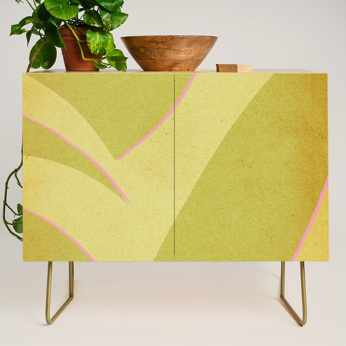 Abstract green and pink shapes Credenza Gallery Image 1
