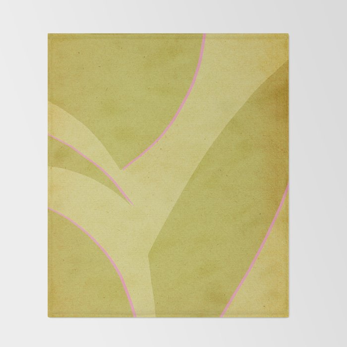 Abstract green and pink shapes Throw Blanket Gallery Image 2