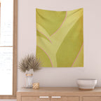 Abstract green and pink shapes Wall Tapestry Gallery Image 2