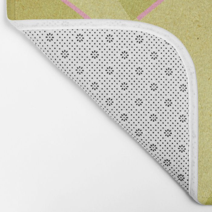 Abstract green and pink shapes Bath Mat Gallery Image 2