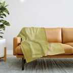 Abstract green and pink shapes Throw Blanket Gallery Image 1