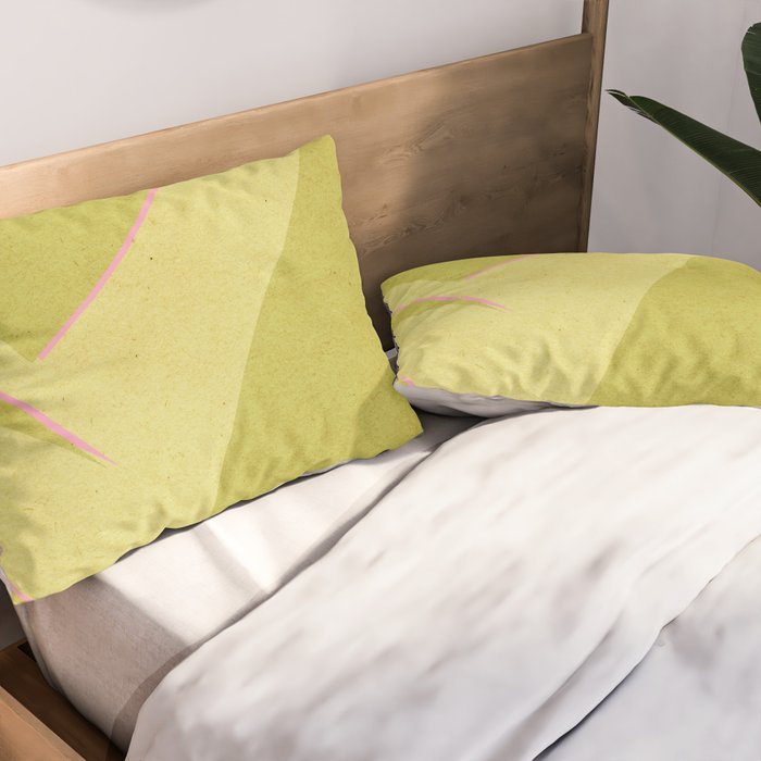 Abstract green and pink shapes Pillow Sham Gallery Image 2