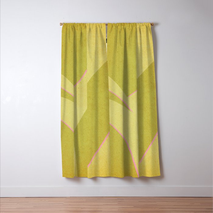 Abstract green and pink shapes Window Curtain Gallery Image 3