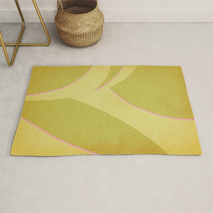 Abstract green and pink shapes Rug Gallery Image 1