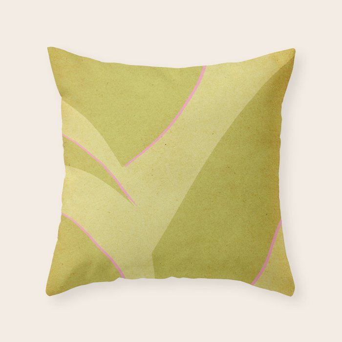 Abstract green and pink shapes Throw Pillow Gallery Image 1