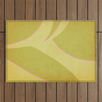 Abstract green and pink shapes Outdoor Rug Gallery Image 1