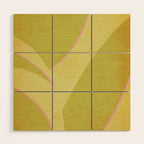 Abstract green and pink shapes Wood Wall Art Gallery Image 1