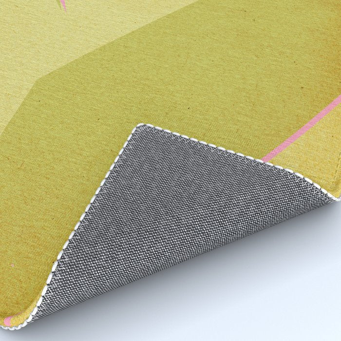 Abstract green and pink shapes Rug Gallery Image 4