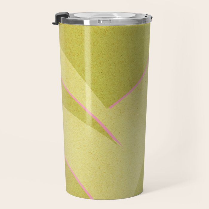 Abstract green and pink shapes Travel Mug Gallery Image 3