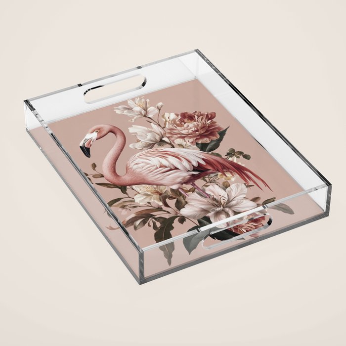 Floral Flamingo Romantic Serenade Acrylic Tray Gallery Image 1