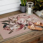 Floral Flamingo Romantic Serenade Outdoor Rug Gallery Image 2
