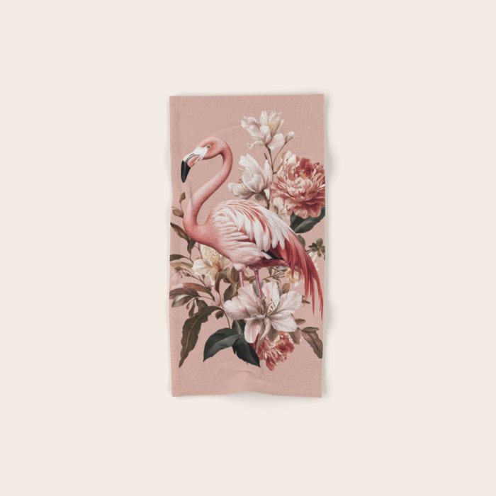 Floral Flamingo Romantic Serenade Bath Towel Gallery Image 1