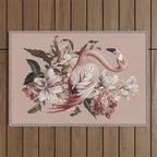 Floral Flamingo Romantic Serenade Outdoor Rug Gallery Image 1