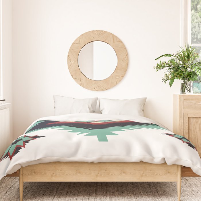 Southwest Santa Fe Geometric Tribal Indian Pattern Duvet Cover Gallery Image 3