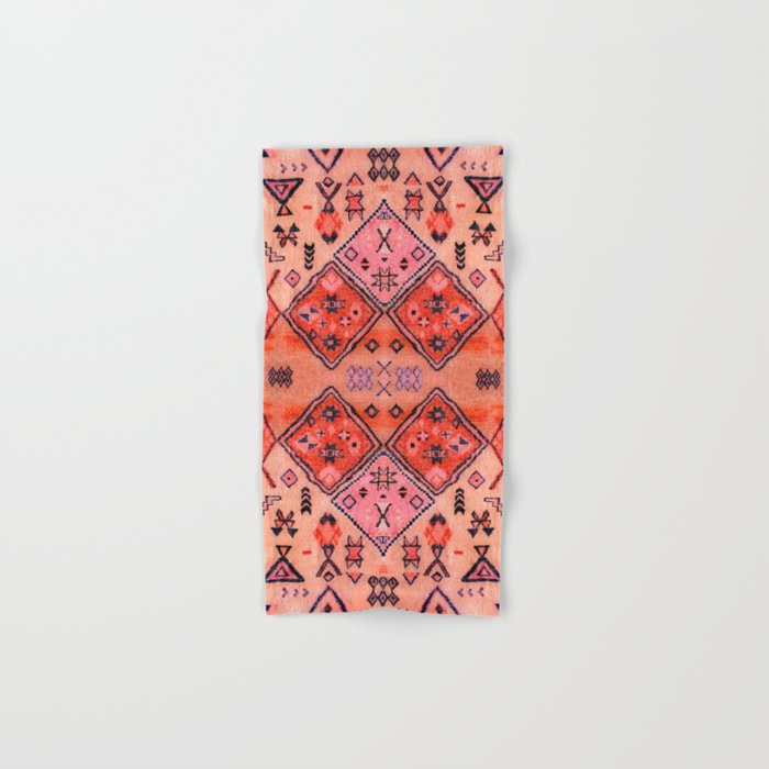Bohemian Berber Orange Handmade Moroccan Fabric Texture Bath Towel Gallery Image 1