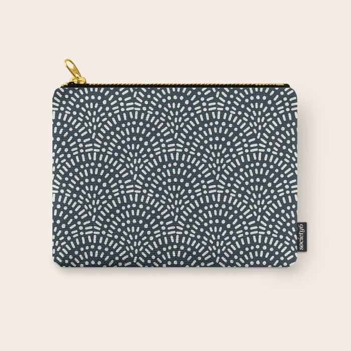 Boho Deco Fan . Navy Carry All Pouch Gallery Image 1