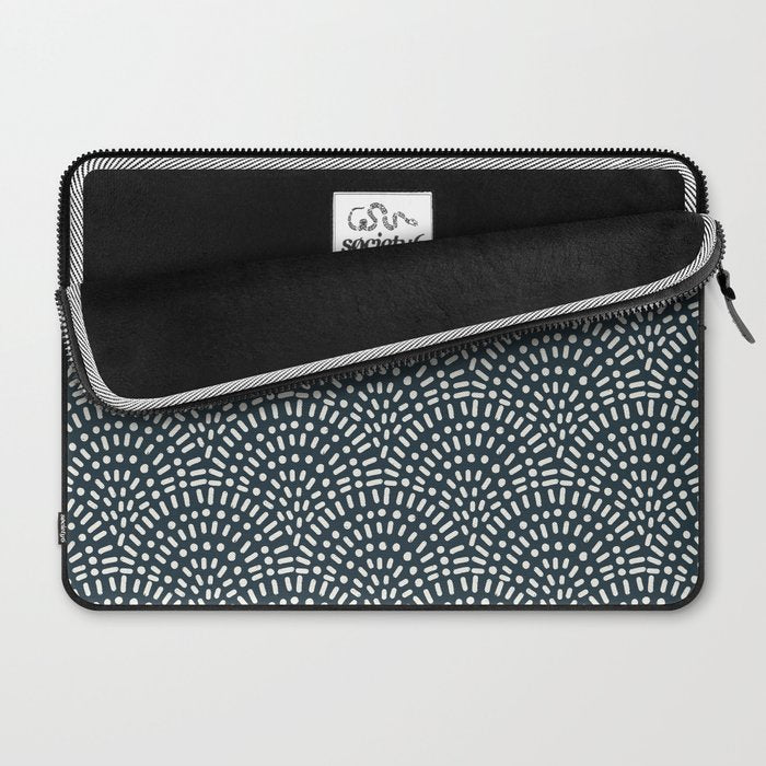 Boho Deco Fan . Navy Laptop Sleeve Gallery Image 2