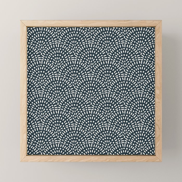 Boho Deco Fan . Navy Mini Art Print Gallery Image 1