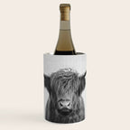 Highland Cow - Black & White Wine Chiller Gallery Image 1