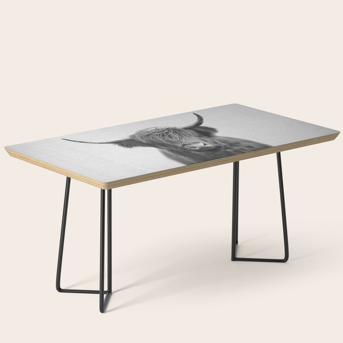 Highland Cow - Black & White Coffee Table Gallery Image 1