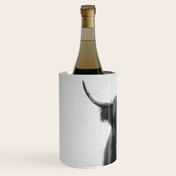 Highland Cow - Black & White Wine Chiller Gallery Image 2