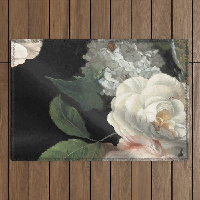 Dutch Floral Tapestry Still Life Print Outdoor Rug Gallery Image 1