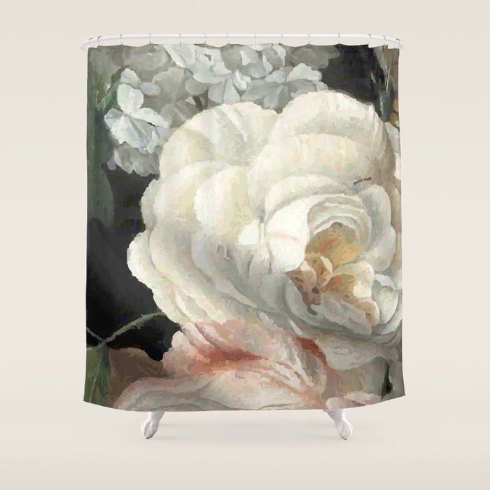 Dutch Floral Tapestry Still Life Print Shower Curtain Gallery Image 1