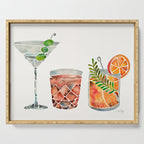 Classic Cocktails  - 1960s Watercolor Lineup Serving Tray Gallery Image 1