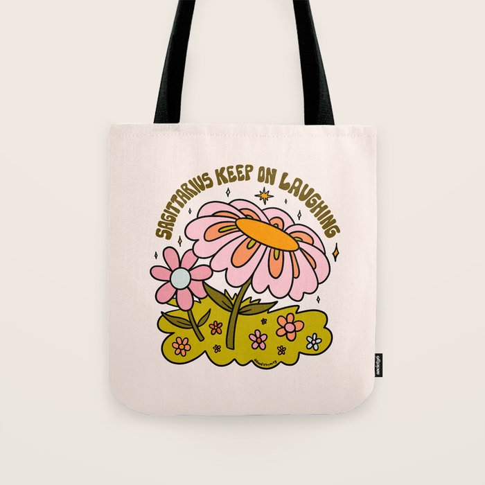 Sagittarius Flower Tote Bag Gallery Image 1