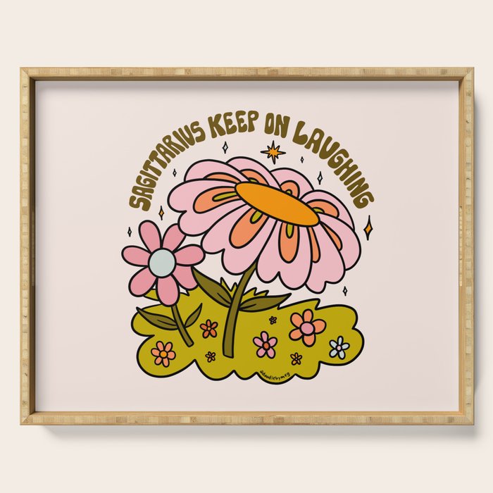 Sagittarius Flower Serving Tray Gallery Image 1