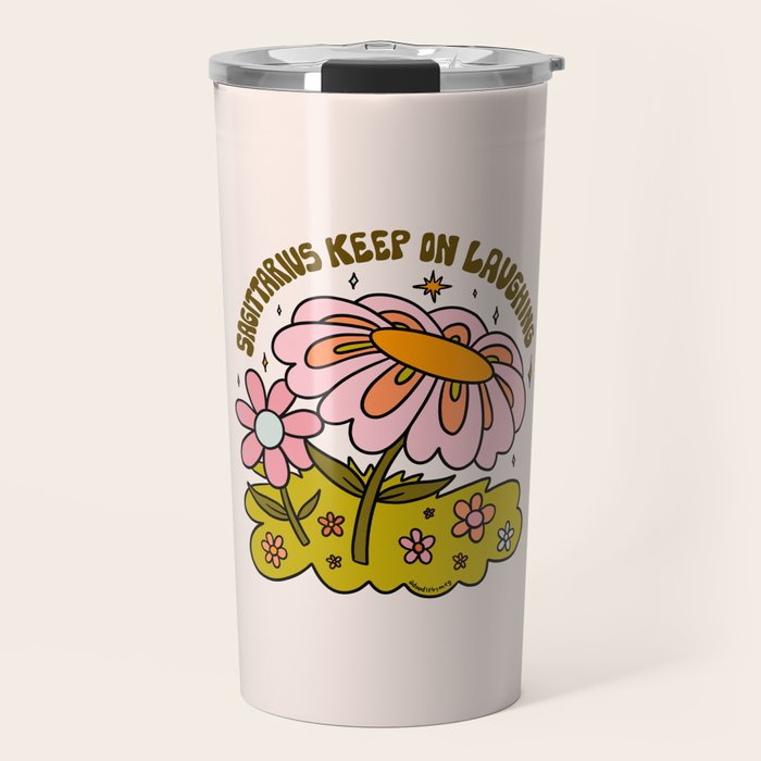 Sagittarius Flower Travel Mug Gallery Image 1