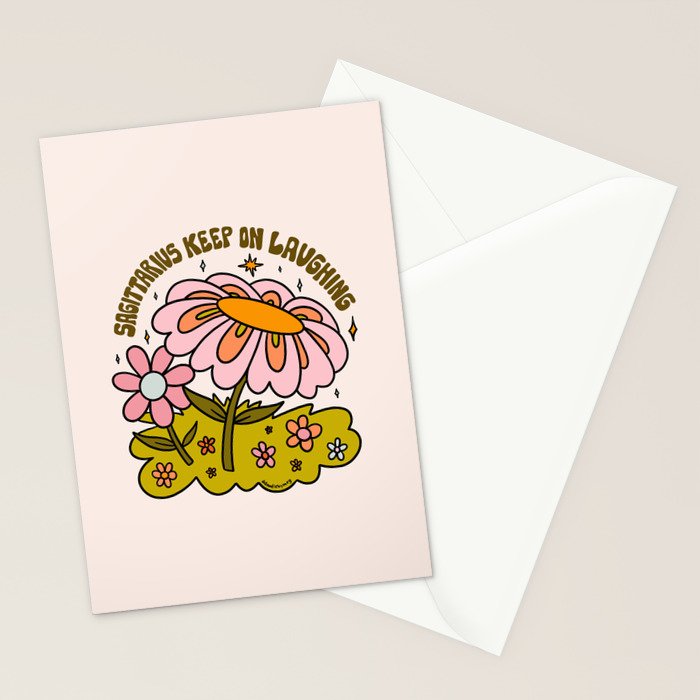 Sagittarius Flower Stationery Card Gallery Image 2