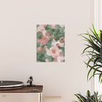 Rosy Radiance - Light Pink Rose Flower Forest Sage Green Leaf Garden Abstract Nature Painting Art Poster Gallery Image 2