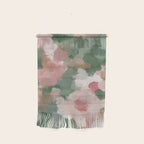 Rosy Radiance - Light Pink Rose Flower Forest Sage Green Leaf Garden Abstract Nature Painting Art Wall Hanging Gallery Image 1