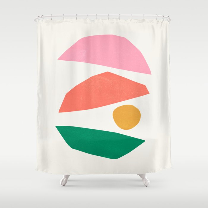 The Sundowner: Stacked Shapes 01 Shower Curtain Gallery Image 1