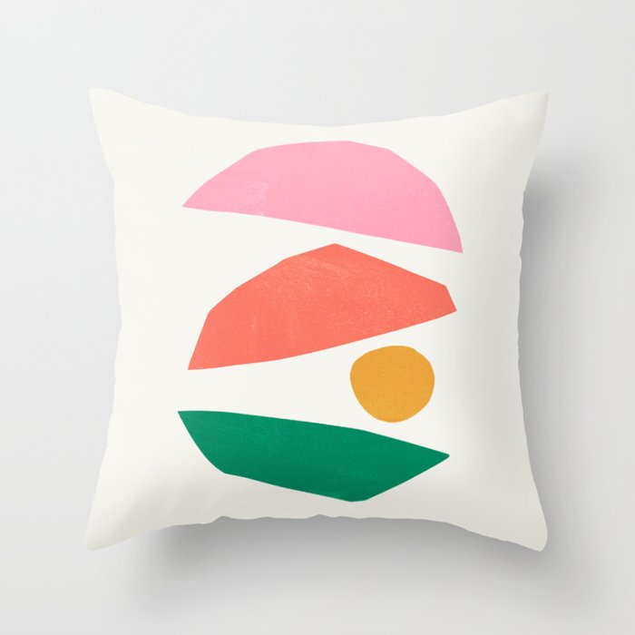 The Sundowner: Stacked Shapes 01 Throw Pillow Gallery Image 1