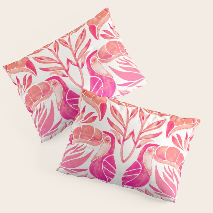 Tropical Toucans - Pink OmbrÃ© Palette Pillow Sham Gallery Image 1