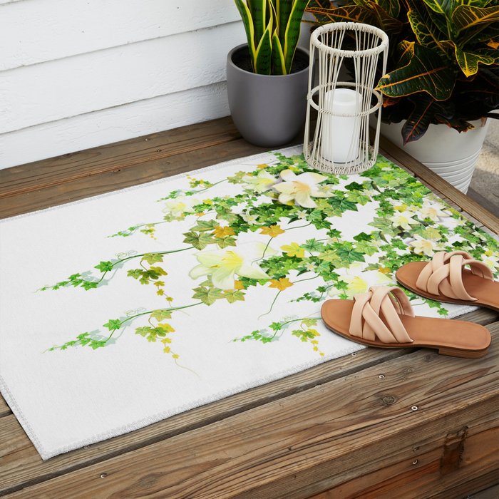 Watercolor Ivy Outdoor Rug Gallery Image 2